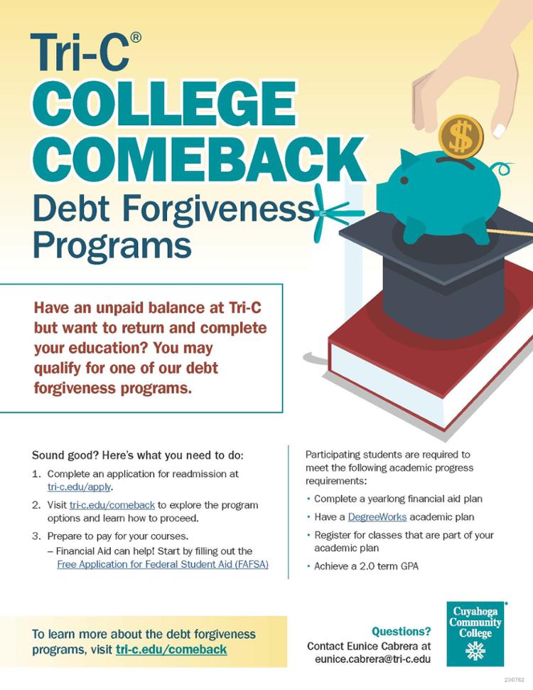 Tri-C College Comeback Debt Forgiveness Programs
