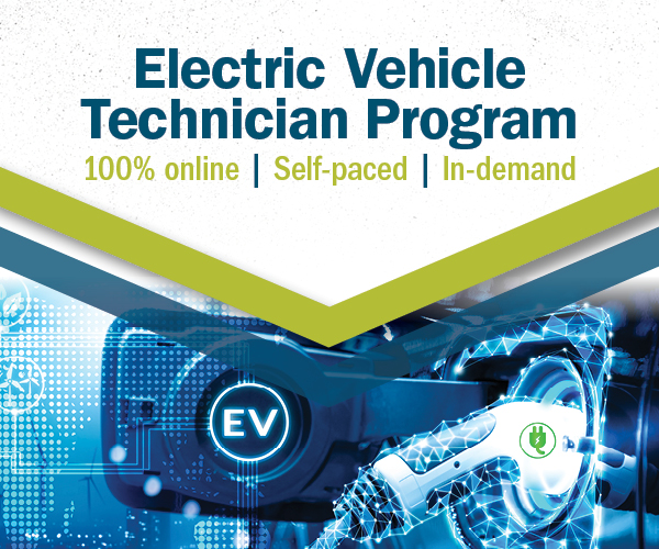 Graphic for Electric Vehicle Tech program with image of EV