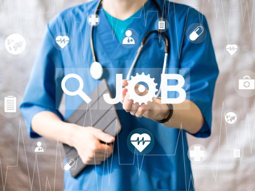 Medical professional with digital health care job board