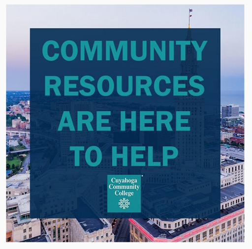 Text that says "Community Resources Are Here to Help"