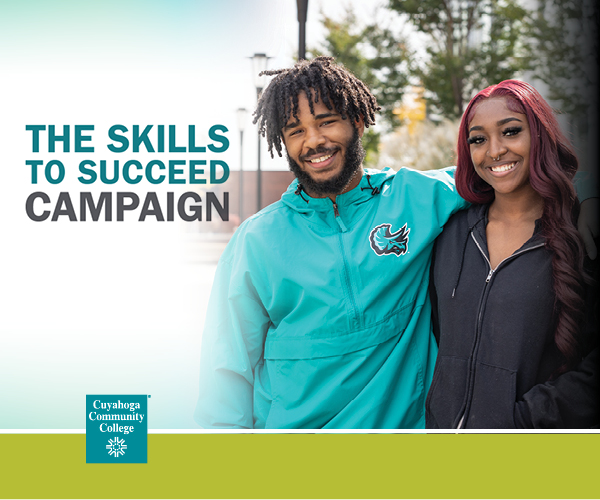 Graphic of two students for Skills to Succeed campaign
