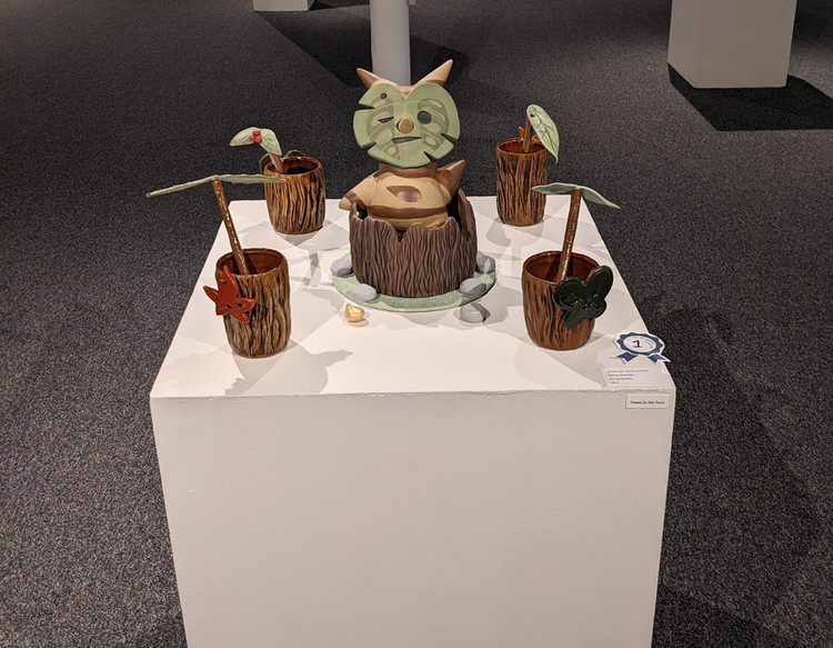 artwork on pedestal