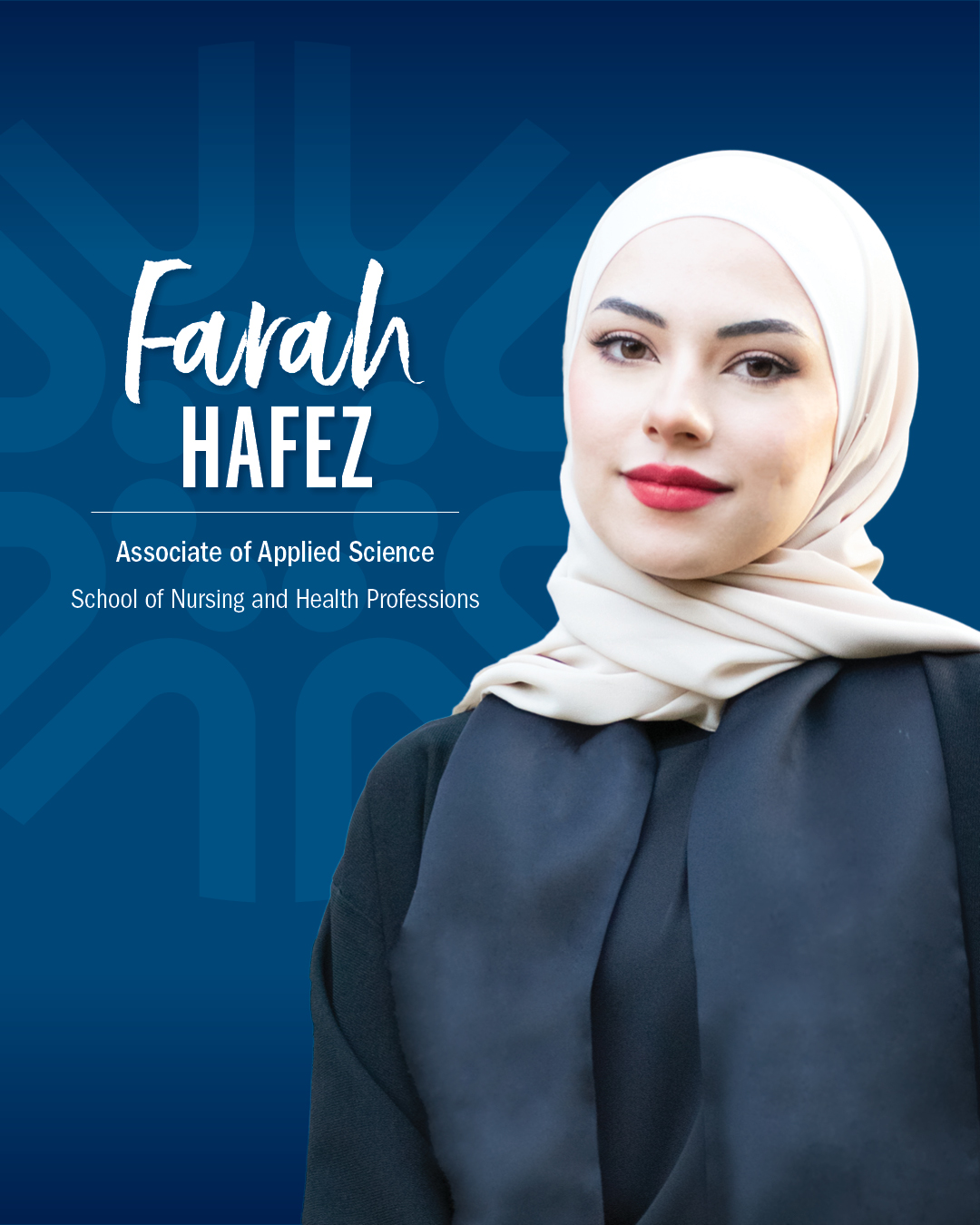 Graphic of Farah Hafez
