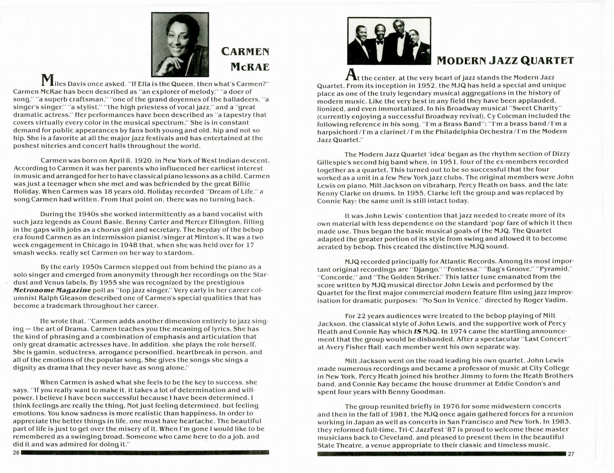 Carmen McRae Program Bio