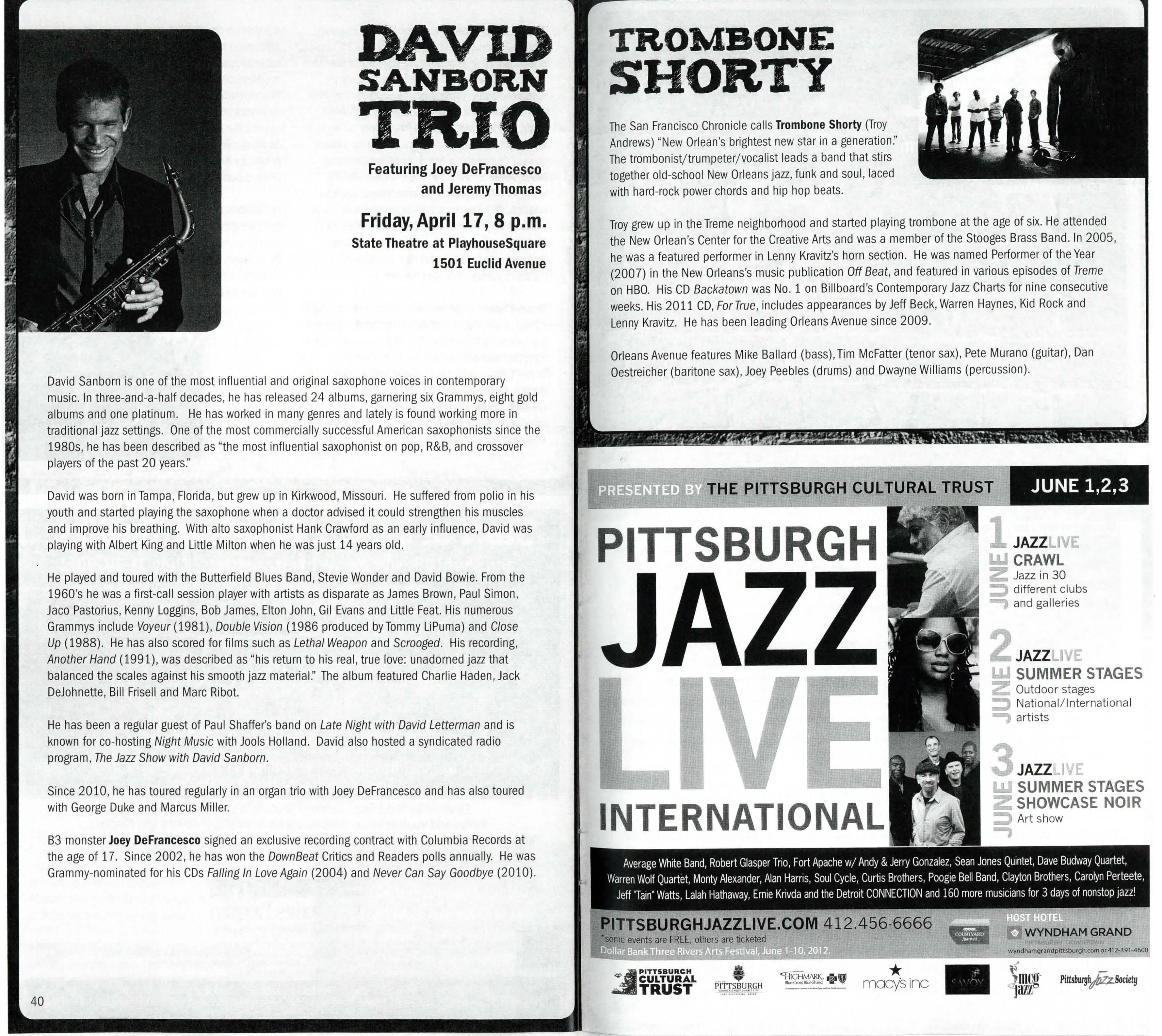 Trombone Shorty Program Bio