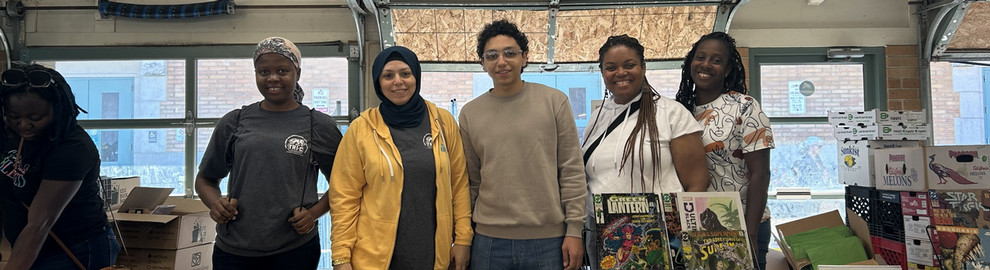 Students posing at the West Side Market