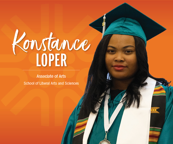 Graphic with image of Konstance Loper