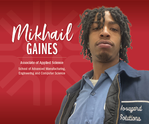Graphic with image of Mikail Gaines