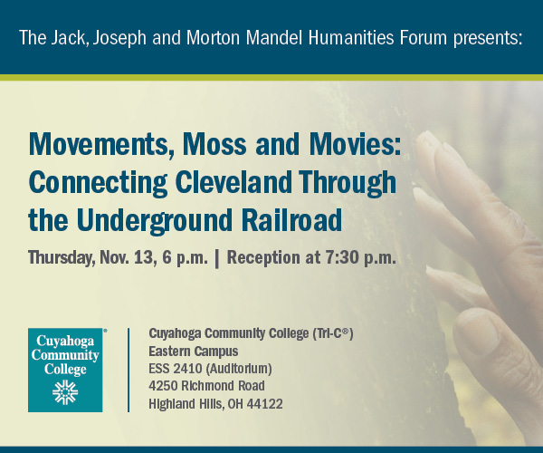 Graphic with information about the Movements, Moss and Movies event on Nov. 13