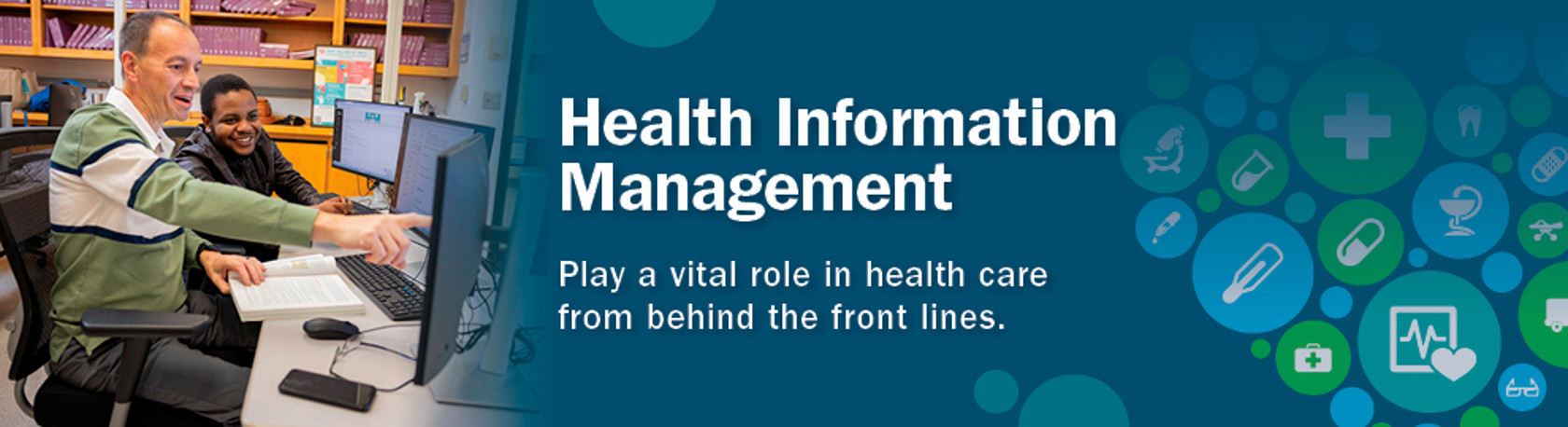 Health Information Management students studying together