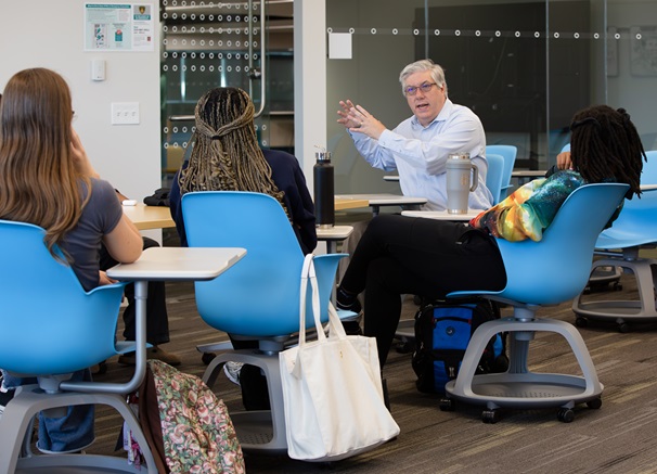 Assistant Professor Johnson teaches a class