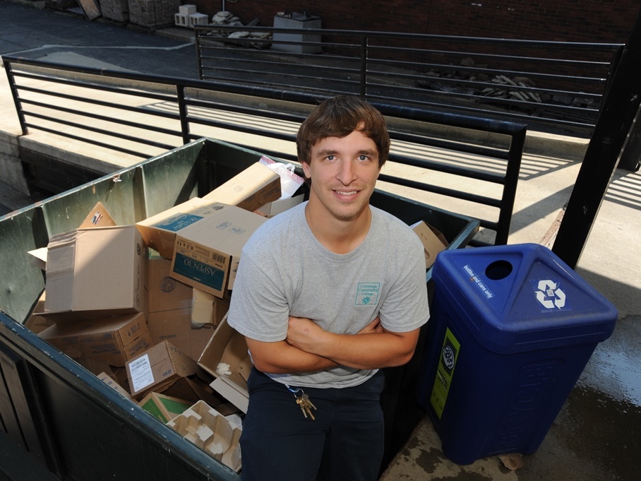 Plant Operations staff ensure campus waste gets recycled.