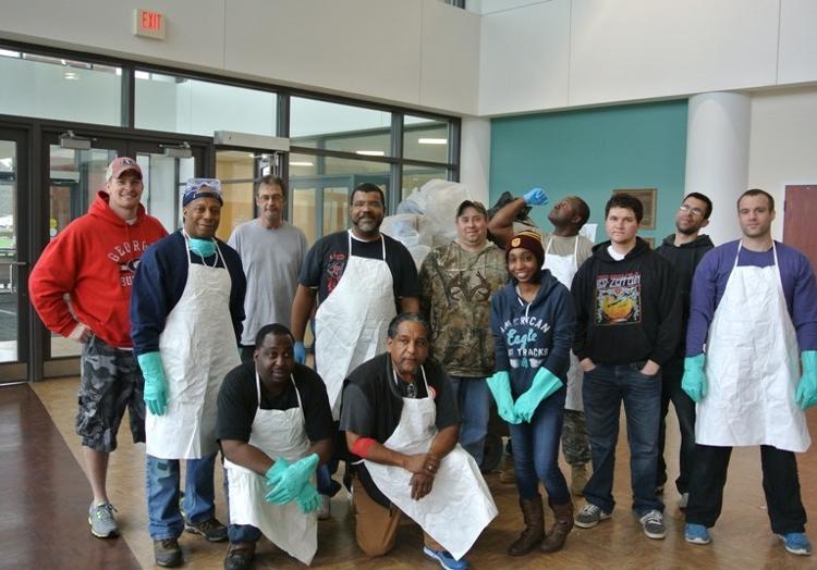 Environmental Health and Safety Club members after a waste sort on the Eastern Campus.