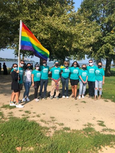 Students and employees at pride Ride 2020