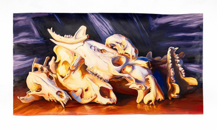Still Life painting of skulls.
