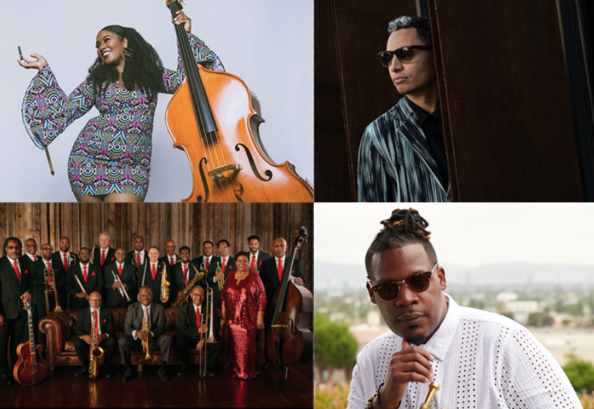 Photo collage of Endea Owens, Jose James, Count Basie Orchestra and Keyon Harrold