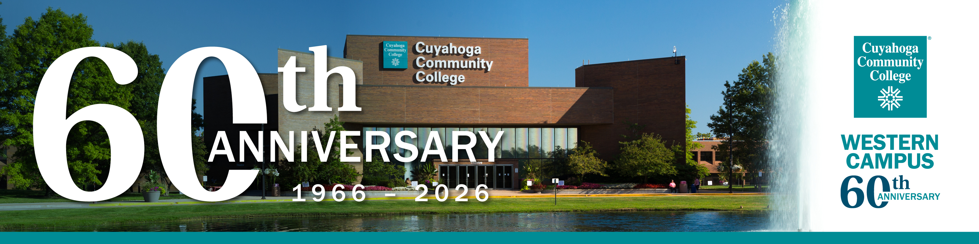 Picture of Western Campus with the text 60th Anniversary - 1966-2026 overlaid