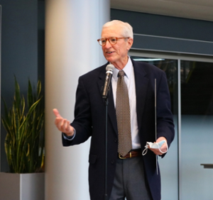 Picture of Robert Searson at the dedication of the Robert Searson Learning for Life series on Jan. 12, 2022