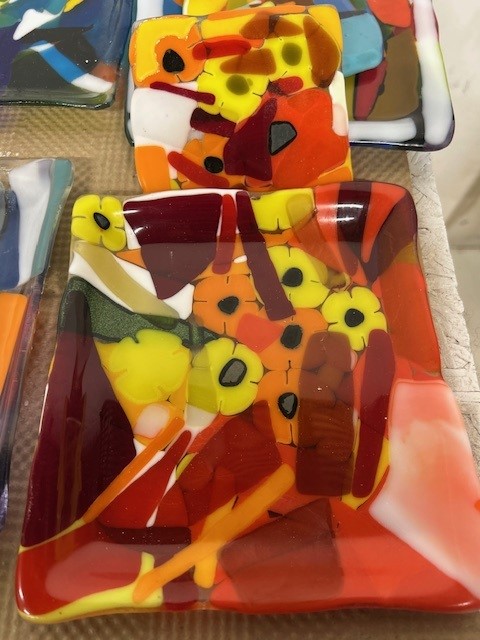 Flowered Glass Coaster
