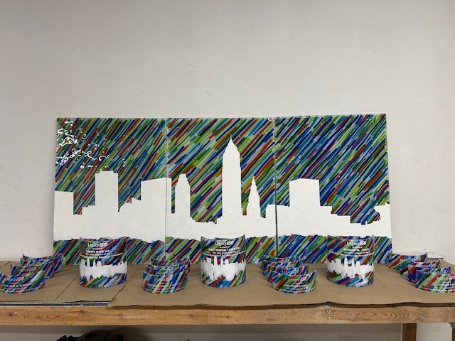 Cleveland Skyline in Glass