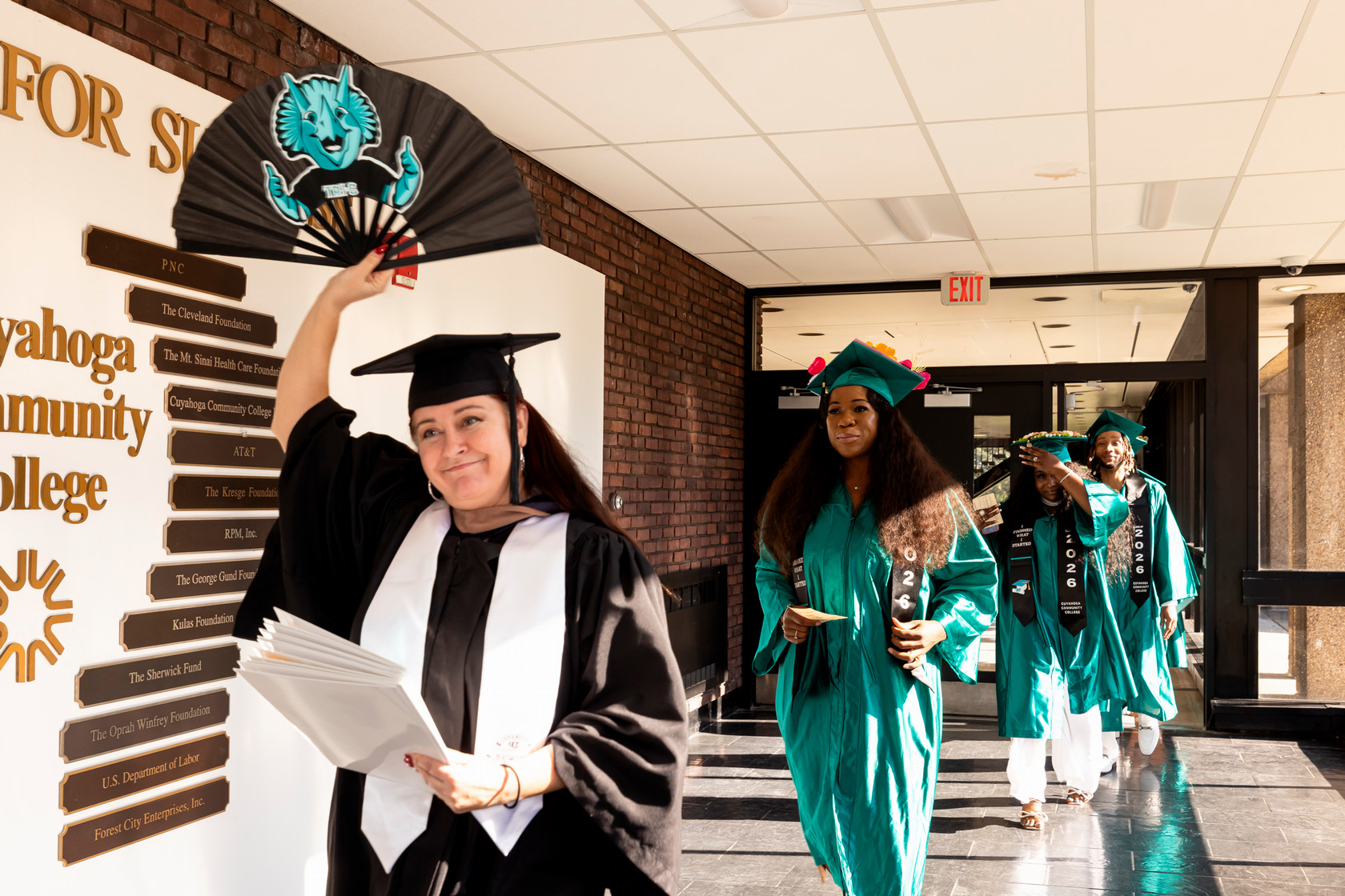 Lining up for the ceremony