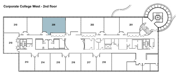 Corporate College West Room 208 Location