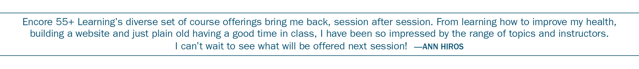 Encore testimonial quote