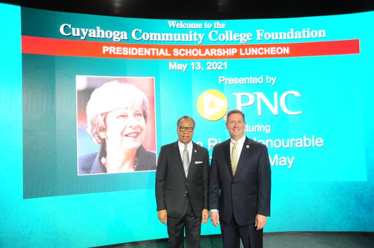 Tri-C President  Dr. Alex Johnson and PNC Bank Regional President Cleveland Pat Pastore