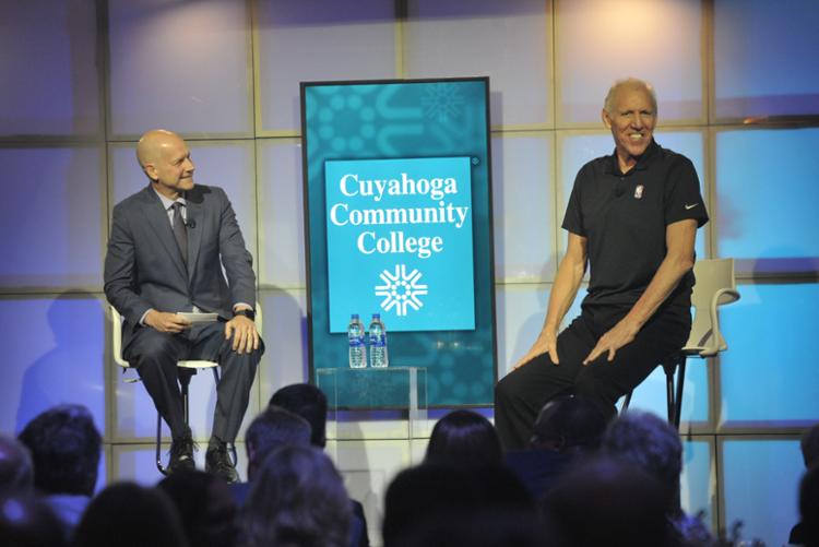 NBA legend Bill Walton with Len Komoroski, chief executive officer of the Cleveland Cavaliers and Rocket Mortgage FieldHouse