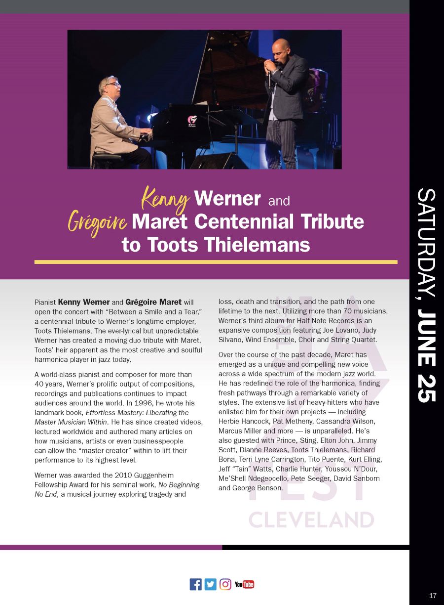Gregoire Maret biography from the JazzFest program