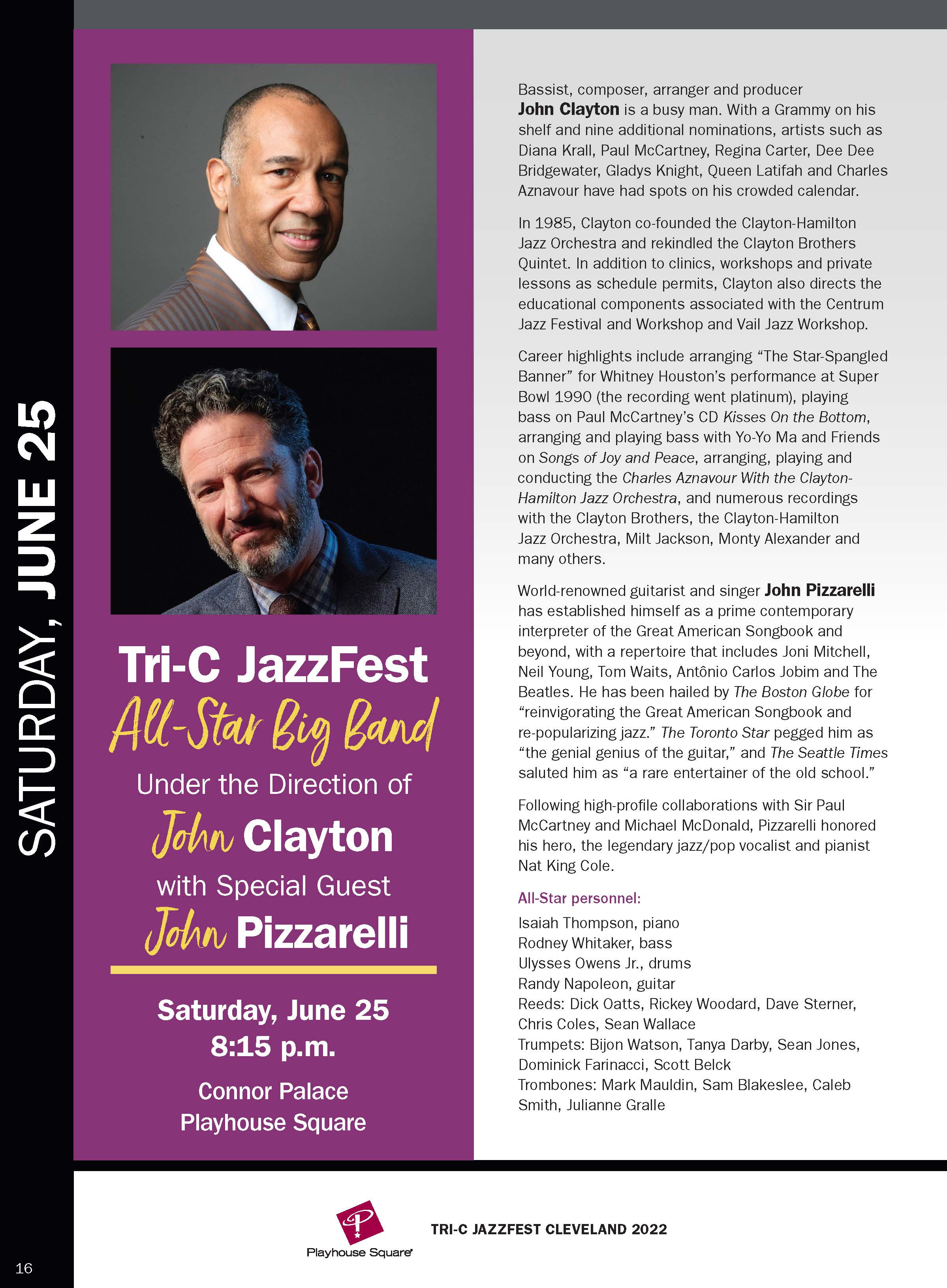 John Pizzarelli biography from the JazzFest program