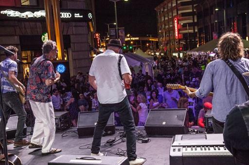 Band on the outdoor stage during the 2019 Tri-C JazzFest