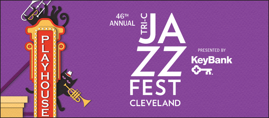 Graphic with Tri-C JazzFest logo and KeyBank logo