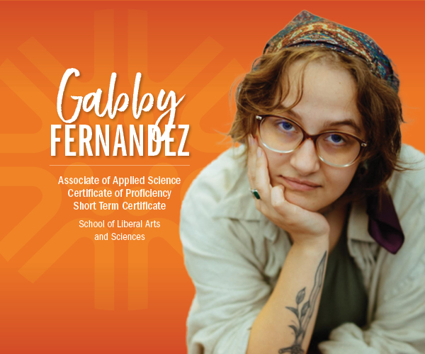 Graphic with image of Gabby Fernandez