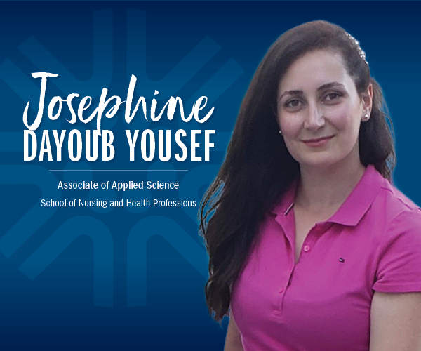 Graphic with image of Josephine Yousef