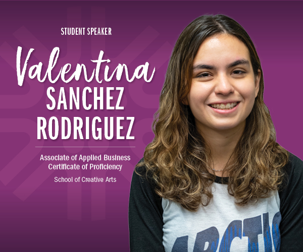 Graphic with image of Valentina Sanchez Rodriguez