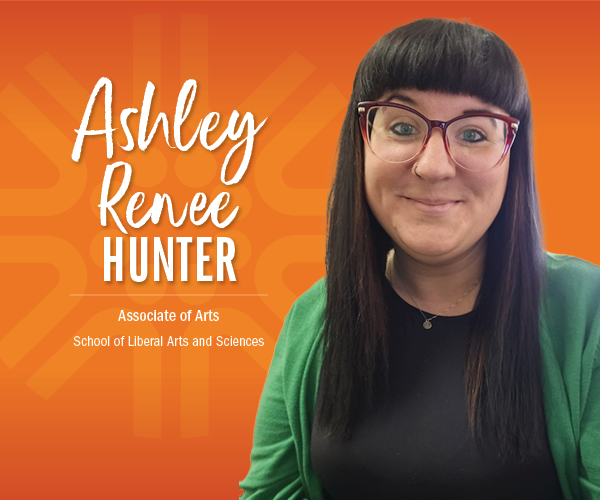 Graphic with image of Ashley Hunter