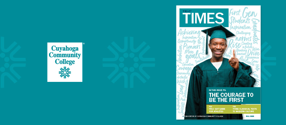 Graphic with image of Tri-C Times Magazine cover
