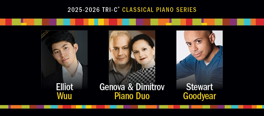 Graphic with images of Elliot Wuu, Aglika Genova and Liuben Dimitrov, and Stewart Goodyear