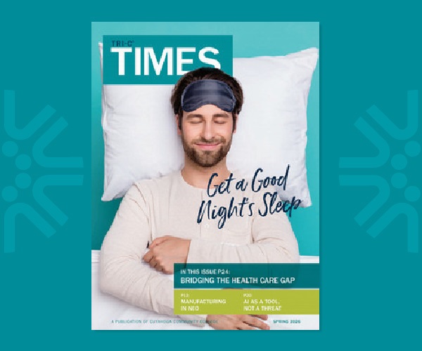 Graphic with image of Tri-C Times magazine cover