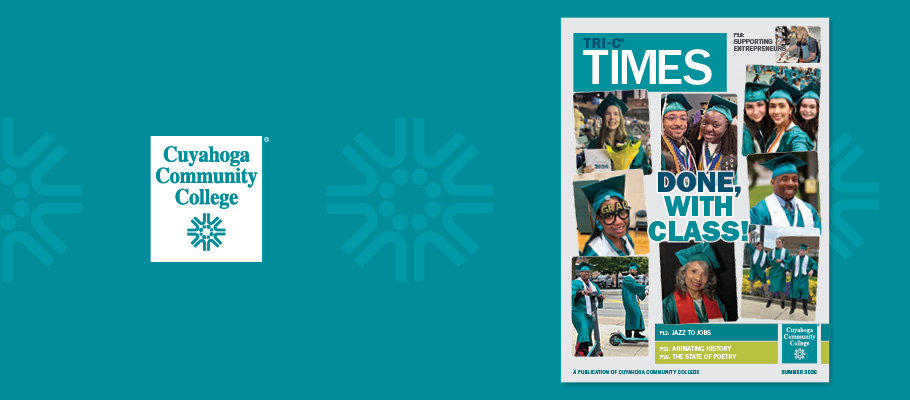 Graphic with image of Tri-C Times Magazine cover