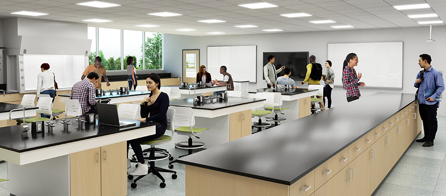 Rendering of a new lab space being created as part of the Eastern Campus renovations