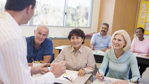 Older adults in a classroom