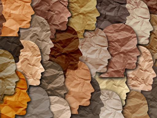 Photo illustration of different colored faces