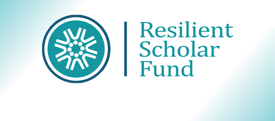 Graphic with Resilient Scholar Fund logo lockup
