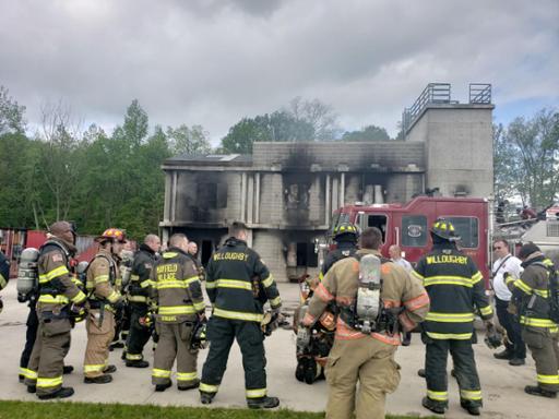 Firefighters training at the Tri-C's KeyBank Public Safety Training Center