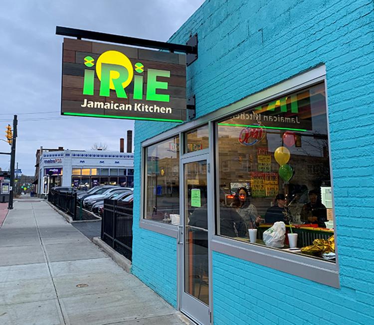 The storefront of Irie Jamaican Kitchen in Old Brooklyn