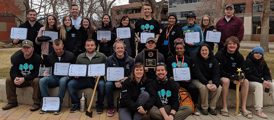 Tri-C's team with their awards at the 2019 National Collegiate Landscape Competition