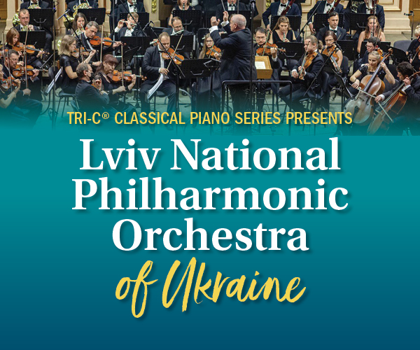 Graphic with image of Lviv Philharmonic Orchestra of Ukraine