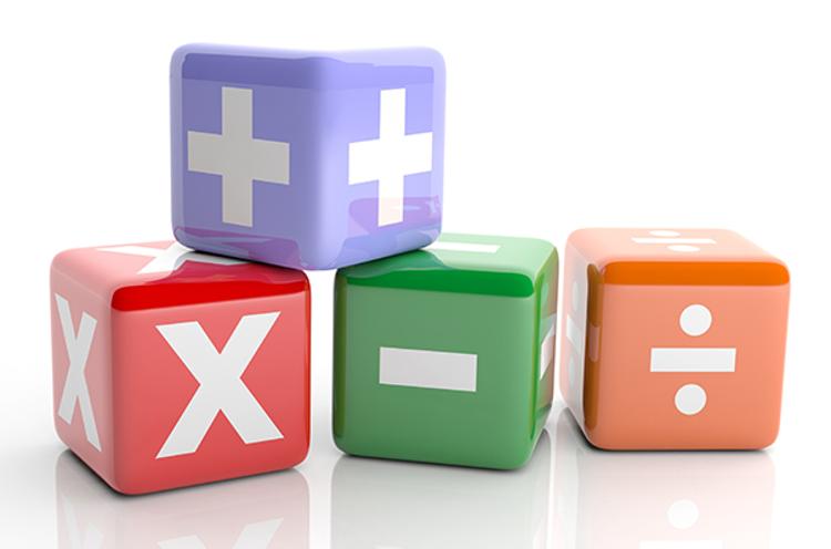 Cubes with math symbols
